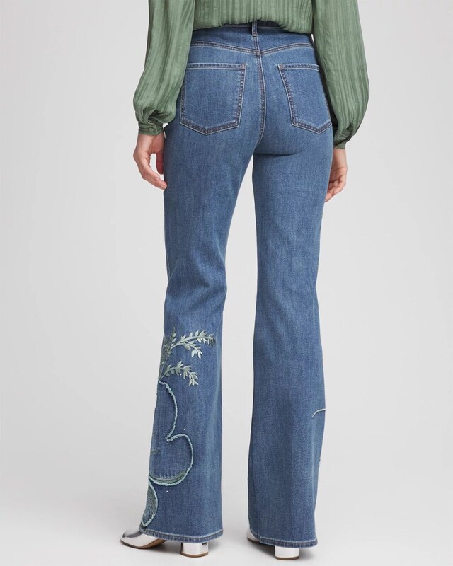 Applique Decorated Denim Jeans - image 3
